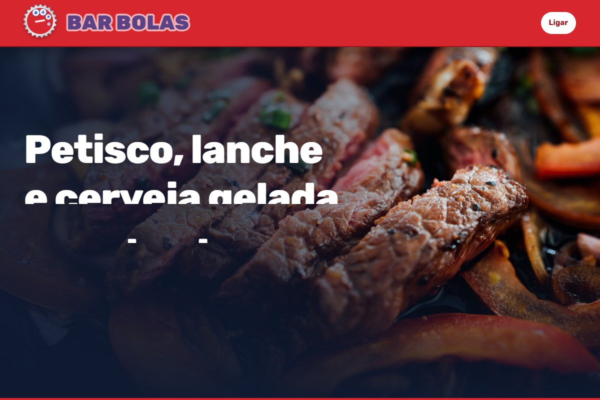 Captura do site Bar Bolas
