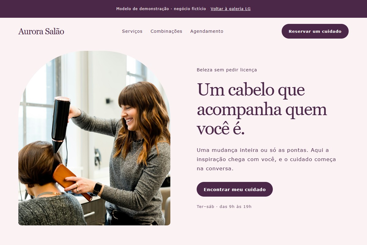 Captura do site Aurora Studio